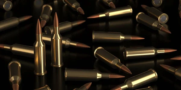 Gun Rifle Bullets Ammo Rendering — Stock Photo, Image
