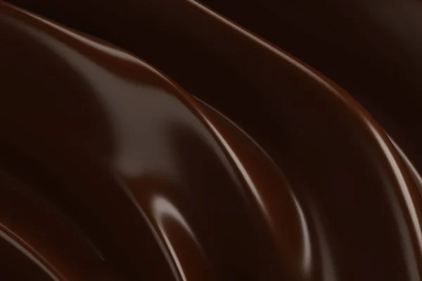 Splash Dark Chocolate Wave Flow Melted Cocoa Mass Rendering — Stock Photo, Image