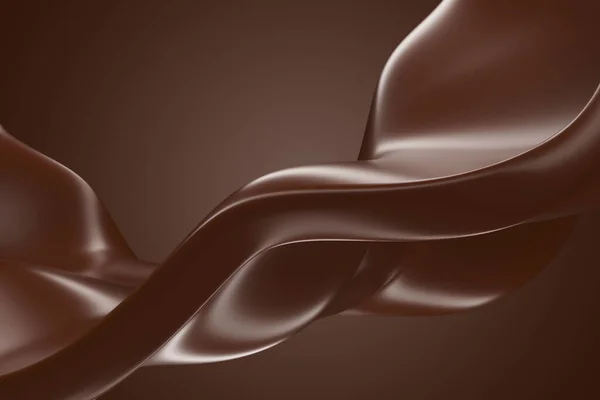 Всплеск Темной Шоколадной Волны Талая Какао Масса Рендеринг — стоковое фото