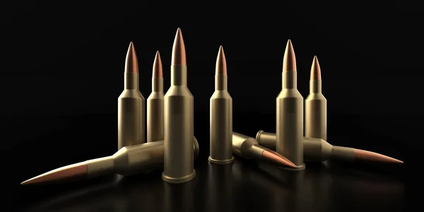 Balles Fusil Fond Munitions Bannière Technologique Militaire Rendu — Photo