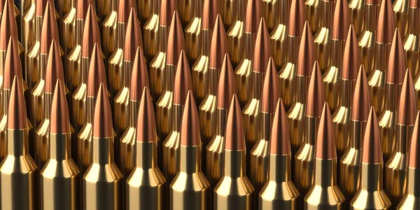 Balles Fusil Fond Munitions Bannière Technologique Militaire Rendu — Photo