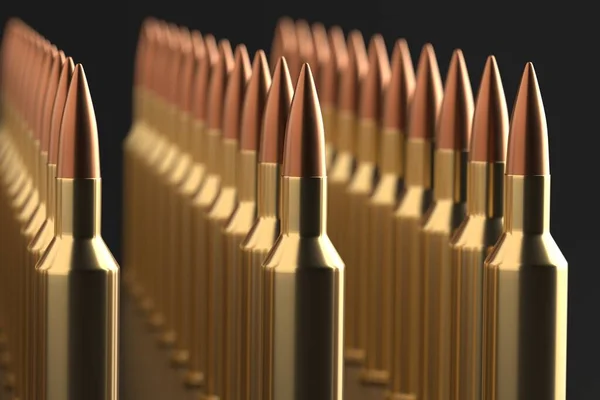 Rifle Bullets Ammunition Background Military Technology Banner Rendering — Stock Photo, Image