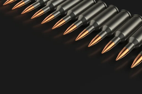 Стрелковые Пули Боеприпасы Фон Военно Технический Флаг Рендеринг — стоковое фото