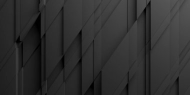 Siyah çokgen geometrik arkaplan. Lüks koyu pankart. 3d oluşturma