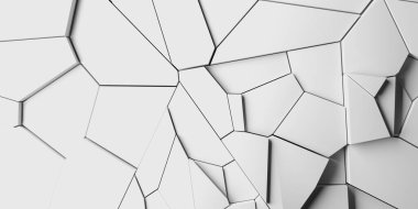 Soyut beyaz geometrik arkaplan. Poster deseni. Basit, temiz bir tasarım. 3d oluşturma