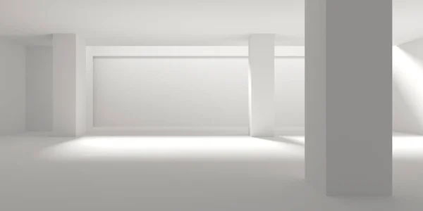 Interior Blanco Arquitectura Vacía Diseño Edificio Moderno Renderizado —  Fotos de Stock