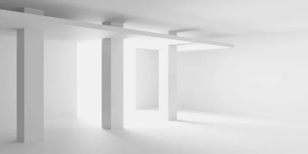 Λευκό Κενό Αρχιτεκτονικό Εσωτερικό Σύγχρονη Σχεδίαση Κτιρίου Απόδοση — Φωτογραφία Αρχείου