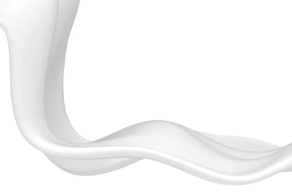 白牛乳やヨーグルトクリーム 抽象液体 3Dレンダリング — ストック写真