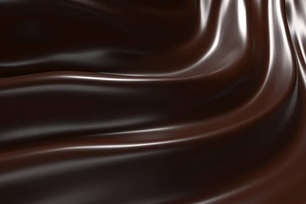 Csokis Háttér Olvadt Csoki Massza Kakaóvajas Tejjel Renderelés — Stock Fotó