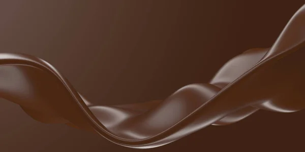 Всплеск Темной Шоколадной Волны Талая Какао Масса Рендеринг — стоковое фото