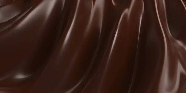 Splash Fluxo Onda Chocolate Escuro Massa Cacau Derretida Renderização — Fotografia de Stock