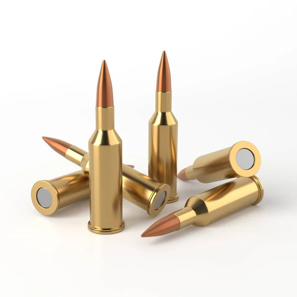 Rifle Bullets Ammunition Background Military Technology Banner Rendering — Stock Photo, Image