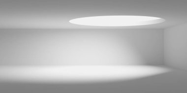 Boş Oda. Soyut Fütürist İçişleri. 3d Görüntüleme