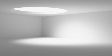 Boş Oda. Soyut Fütürist İçişleri. 3d Görüntüleme