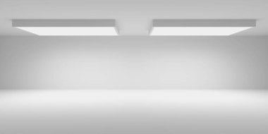 Boş Oda. Soyut Fütürist İçişleri. 3d Görüntüleme