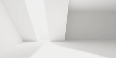 Boş Oda. Soyut Fütürist İçişleri. 3d Görüntüleme