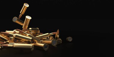 Tüfek mermisi ya da cephane. 3d oluşturma