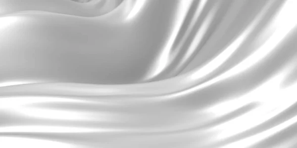 Gładkie Białe Tło Tkaniny Elegancka Jedwabna Jedwabna Satynowa Konsystencja Renderowanie — Zdjęcie stockowe