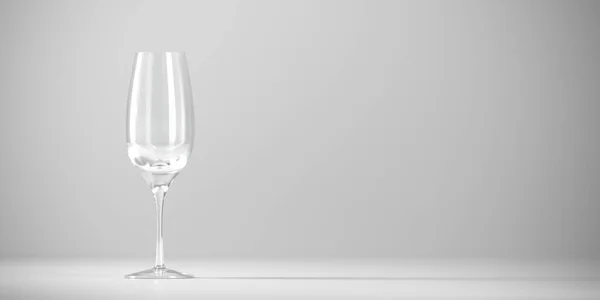 Realistic Empty Wineglasses Alcohol Drinks Background Rendering — Stock Photo, Image