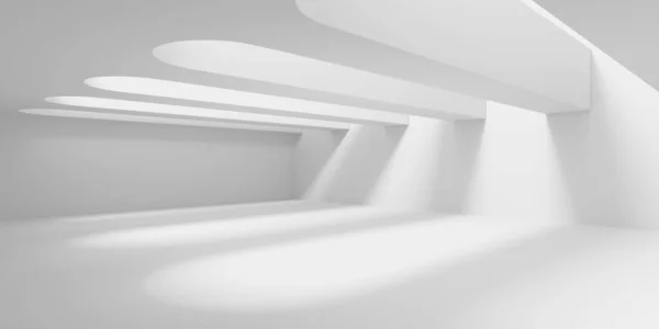 Espaço Sala Minimalista Branco Limpo Arquitetura Vazia Interior Renderização — Fotografia de Stock