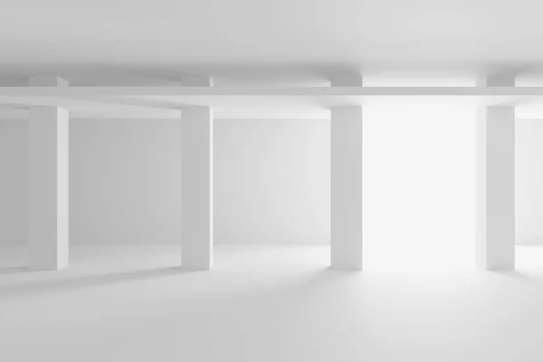 Branco Arquitetura Vazia Interior Design Edifício Moderno Renderização — Fotografia de Stock