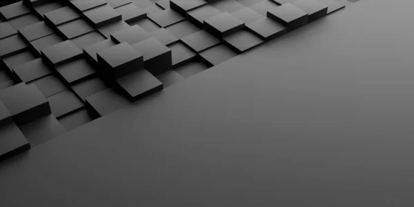 Fekete Poligonális Geometriai Háttér Luxus Sötét Zászló Renderelés — Stock Fotó