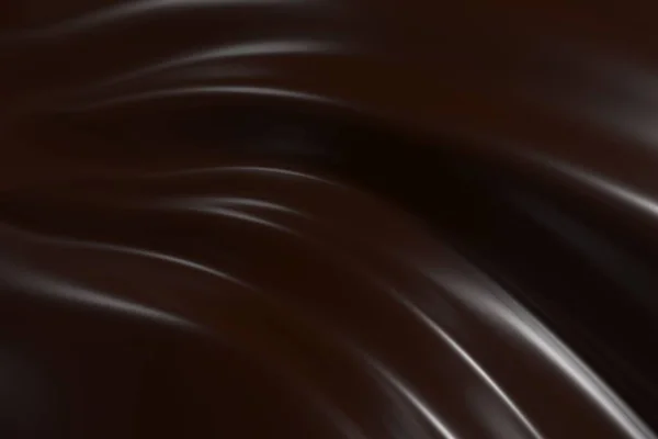 巧克力背景 融化的巧克力团 可可咖啡牛奶波涛汹涌 3D渲染 — 图库照片