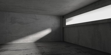 Soyut iç dizayn beton oda. Mimarlık geçmişi. 3d oluşturma