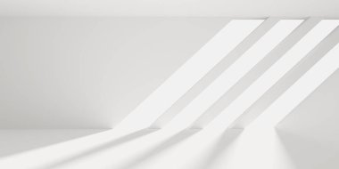 Boş Oda. Soyut Fütürist İçişleri. 3d Görüntüleme