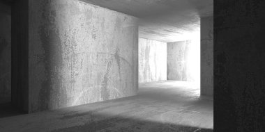Modern Beton Malzeme Boş Odası. Çağdaş Mimarlık Geçmişi. 3d Hazırlama