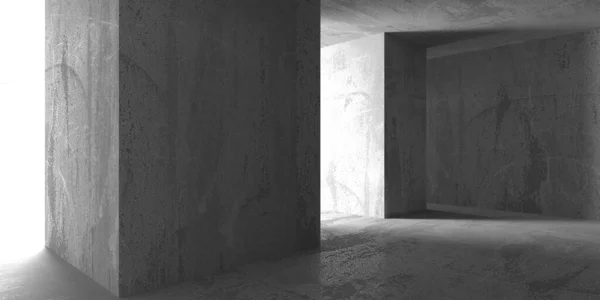 現代のコンクリート材料空の部屋 現代建築の背景 3Dレンダリング — ストック写真