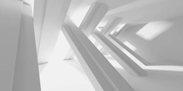 Белая Абстрактная Современная Архитектура Рендер — стоковое фото