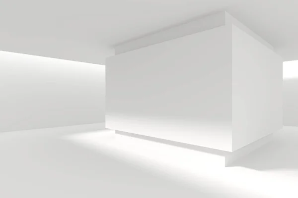 Valkoinen Abstrakti Moderni Arkkitehtuuri Sisustus Tausta Renderöinti — kuvapankkivalokuva