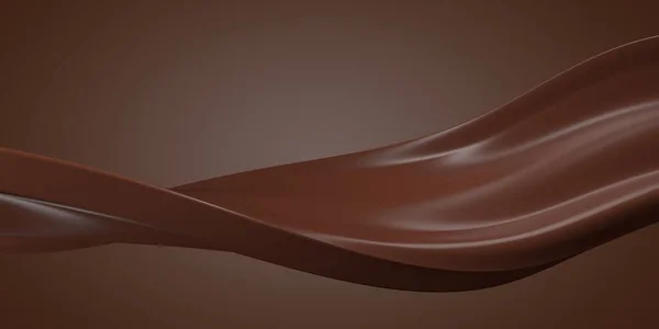 Schokoladenhintergrund Schokomasse Geschmolzen Kakao Kaffee Milch Welle Fließen Darstellung — Stockfoto