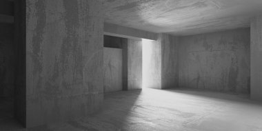 Soyut iç dizayn beton oda. Mimarlık geçmişi. 3d oluşturma