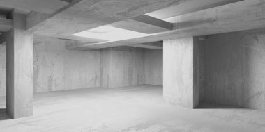 Soyut mimari iç plan. Modern beton oda. 3d oluşturma