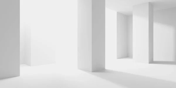 Εσωτερικό Φόντο Λευκό Αφηρημένη Μοντέρνα Αρχιτεκτονική Απεικόνιση Render — Φωτογραφία Αρχείου