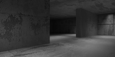 Soyut mimari iç plan. Modern beton oda. 3d oluşturma