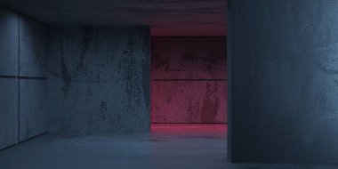 Soyut boş modern iç mekan. Beton duvarlar. Mimarlık geçmişi. 3d oluşturma
