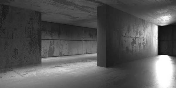 抽象空旷的现代室内环境 混凝土墙 建筑背景 3D渲染 — 图库照片