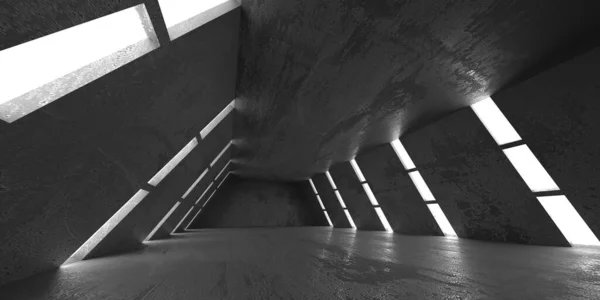 Абстрактный Интерьер Бетонного Помещения Архитектурный Фон Рендеринг — стоковое фото