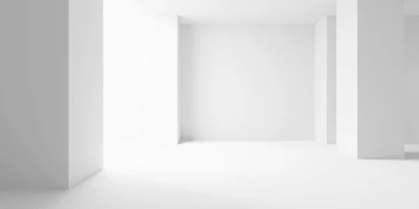 Tomma Rummet Abstrakt Futuristisk Inre Render Illustration — Stockfoto