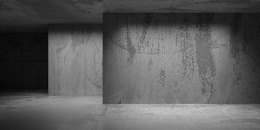 Soyut mimari iç plan. Modern beton oda. 3d oluşturma