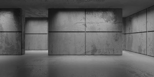 Αφηρημένο Άδειο Μοντέρνο Εσωτερικό Τσιμεντένιοι Τοίχοι Αρχιτεκτονικό Υπόβαθρο Απόδοση — Φωτογραφία Αρχείου
