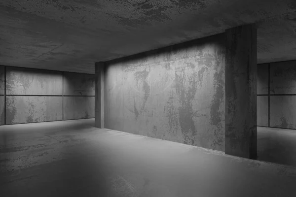 Abstrakcyjny Wystrój Wnętrz Betonowa Sala Pochodzenie Architektoniczne Renderowanie — Zdjęcie stockowe
