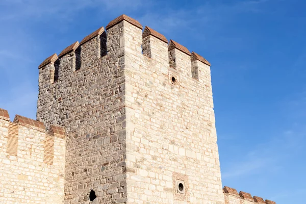 Gökyüzü Arka Planındaki Kale Kulesi Ortaçağ Kalesi — Stok fotoğraf