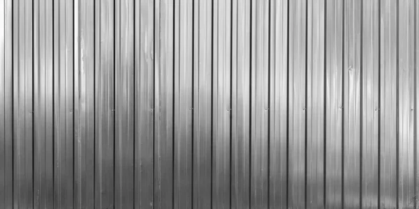 Gray Metal Fence Texture Background Metallic Corrugated Silver Pattern — Stock Photo, Image