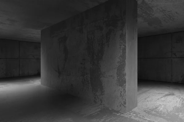 抽象的な空の近代的なインテリア コンクリートの壁だ 建築的背景 3Dレンダリング — ストック写真