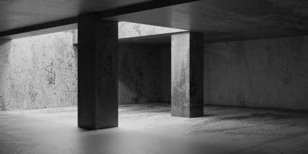 Abstraktes Leeres Modernes Interieur Betonwände Architektonische Hintergründe Darstellung — Stockfoto