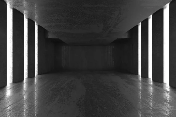 要旨インテリアデザインコンクリートルーム 建築的背景 3Dレンダリング — ストック写真